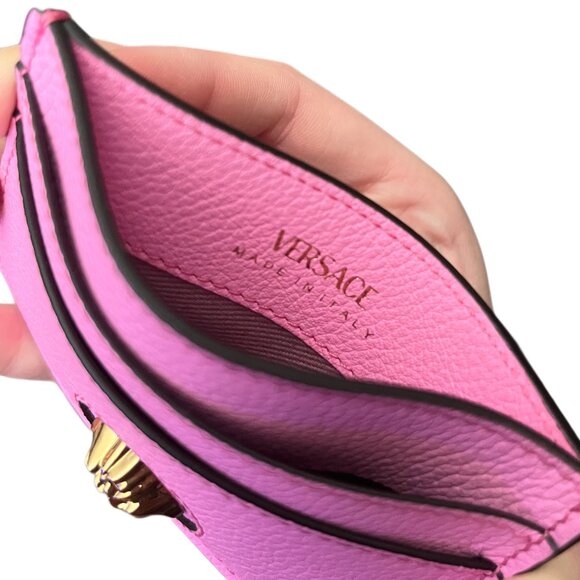 Pink Versace La Medusa Vitello Crossbody Purse and Card Case Set - Picture 11 of 12